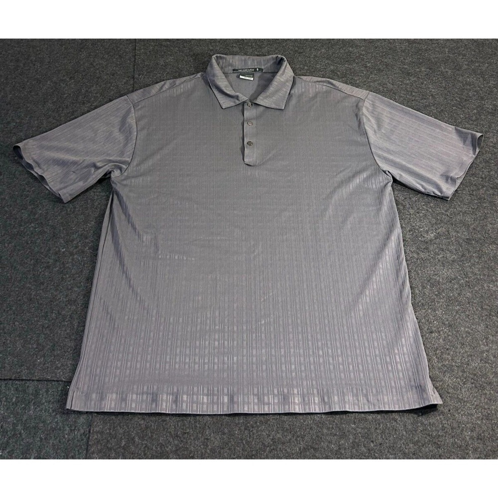Nike Dri-FIT Golf Polo Shirt Tiger Woods Platinum Striped Men's Size Large
